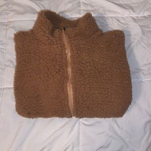 Cropped teddy coat